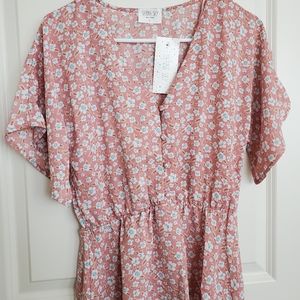 Pink Floral Blouse